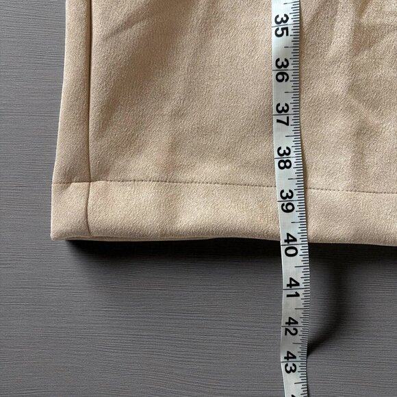 Alice Blue Faux Suede Beige Long Coat with Faux Fur Collar and Belt Womens XL - Picture 11 of 14